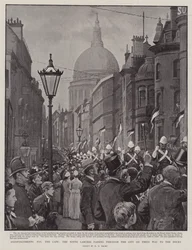 Reinforcements for the Cape, the Ninth Lancers Passing Through the City on Their Way to the Docks